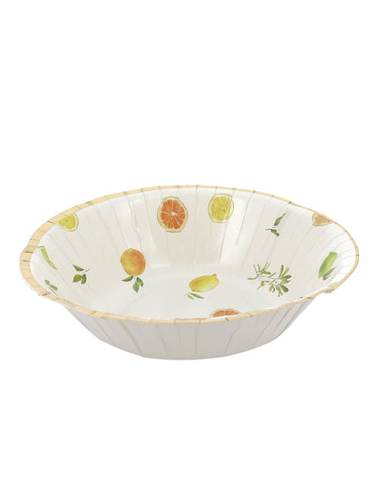 8 skledic za šumeče pijače iz citrusov, kartonske, kremne, oranžne, rumene in zlate barve, 13,5 cm, sadna dekoracija