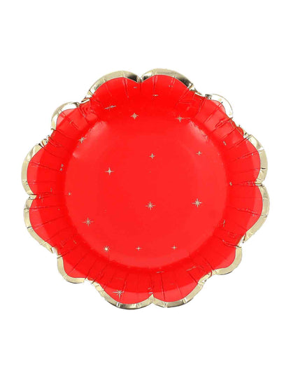 8 bols L'Intemporel rouge et or 13,5 cm