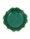8 bols L'Intemporel vert anglais et or 13,5 cm