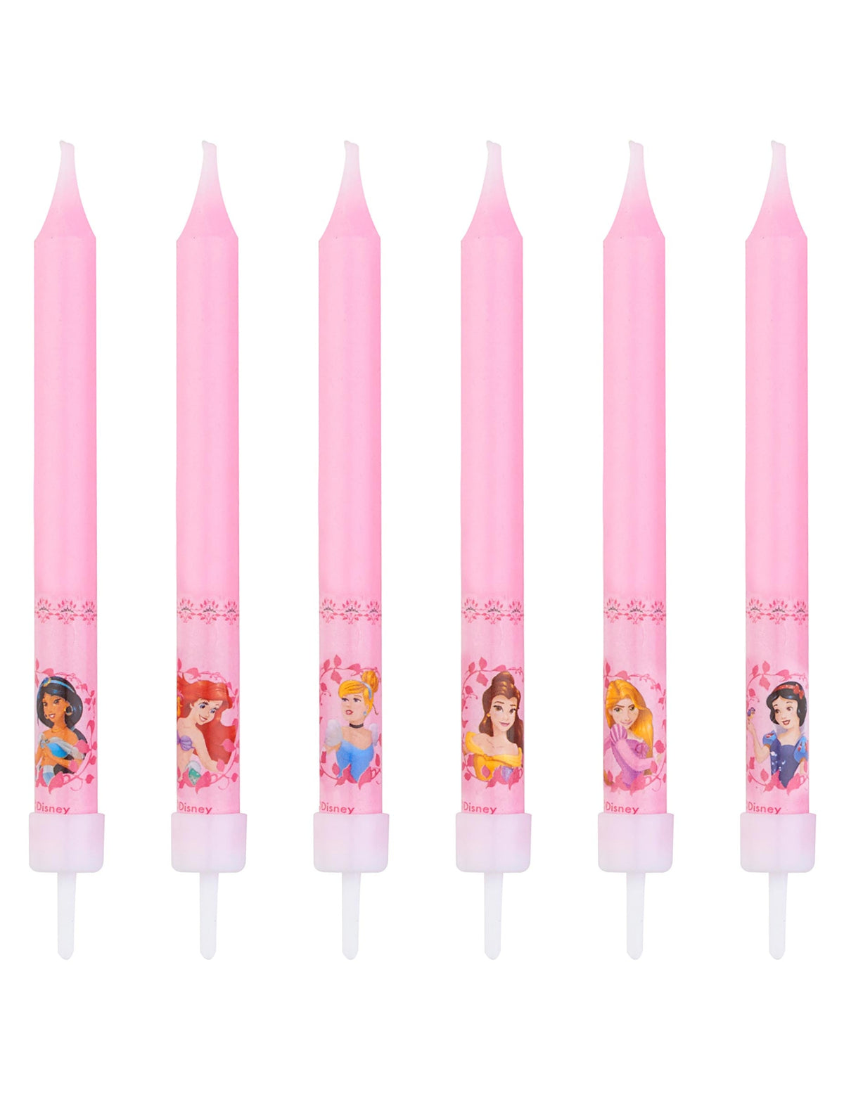 Vue de l'emballage des bougies anniversaire Princesses Disney