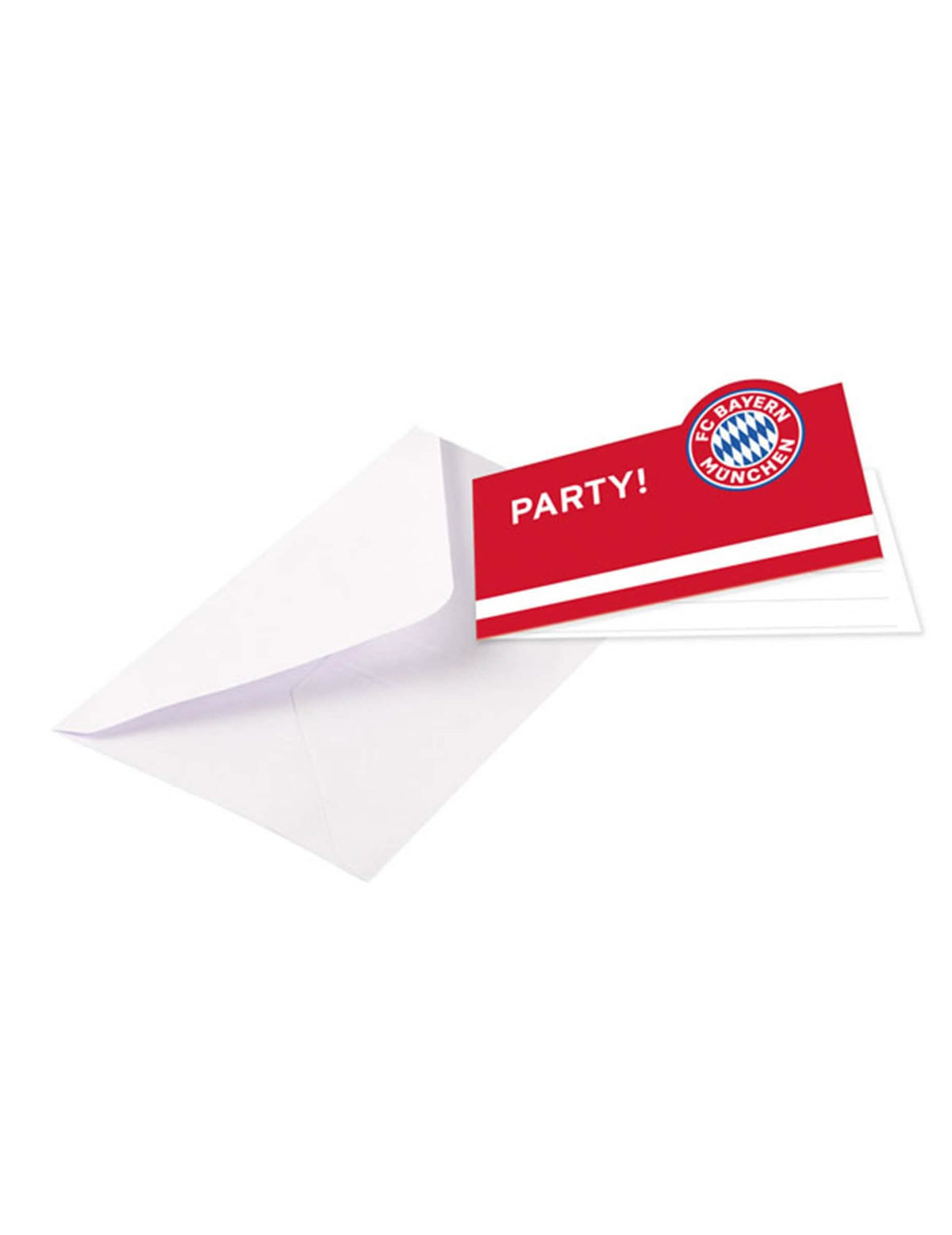 8 vabil s kuvertami FC Bayern Munich za zabavo, rdeče in bele
