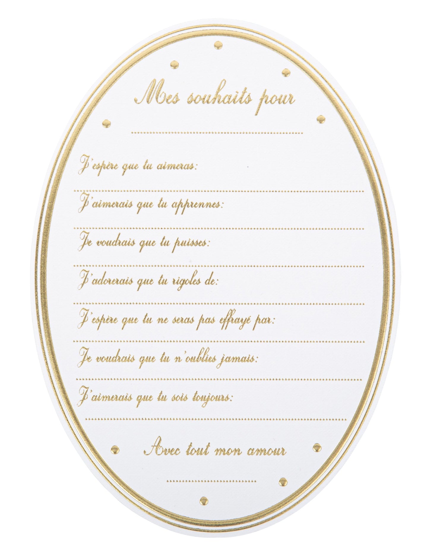 8 belih in zlatih voščilnic za otroško zabavo v obliki medaljona