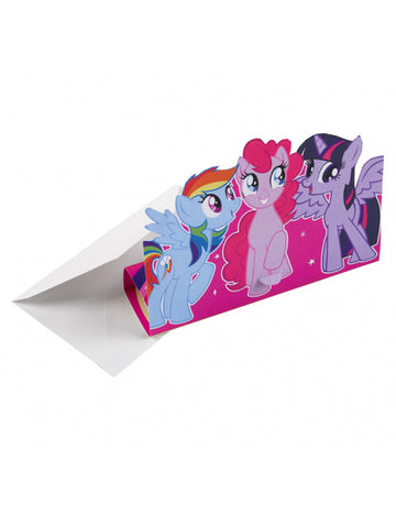 Cartons d'invitation My Little Pony pour enfant rose et multicolore