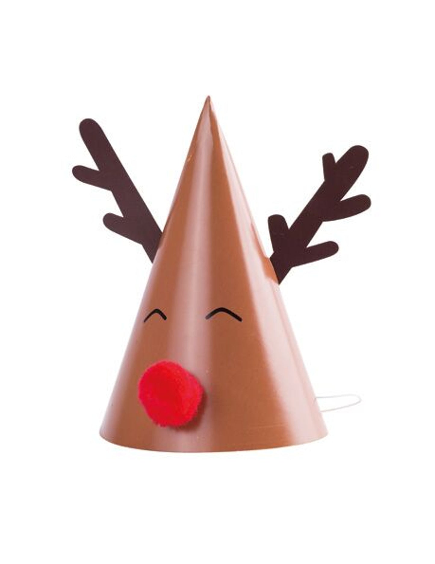 8 kartonskih klobukov Rudolph z rdečimi cofki, 11 x 17 cm za božič