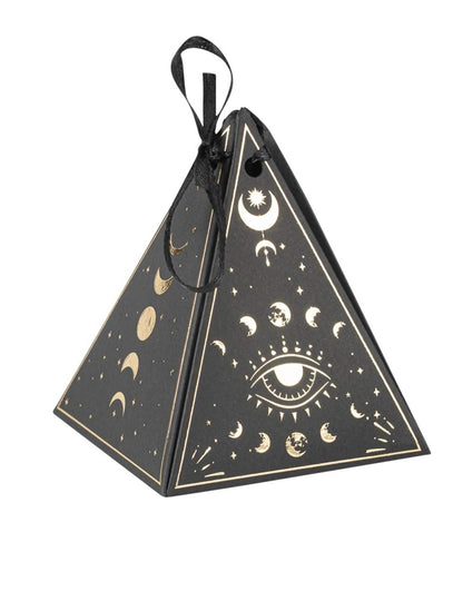 8 posodic Cosmic Spirit iz papirja, črno in zlato, 8,5 x 6,7 cm