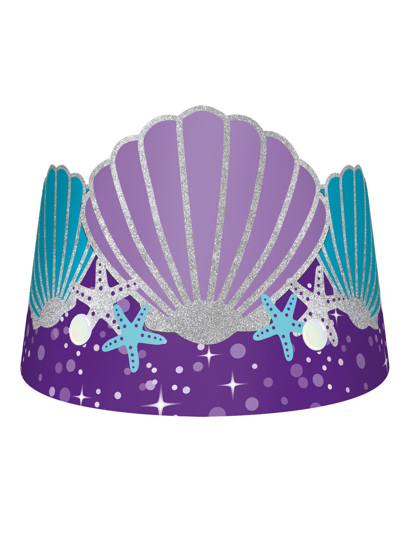 8 kartonskih kron s sanjami morskih deklic, školjkami in morskimi zvezdami