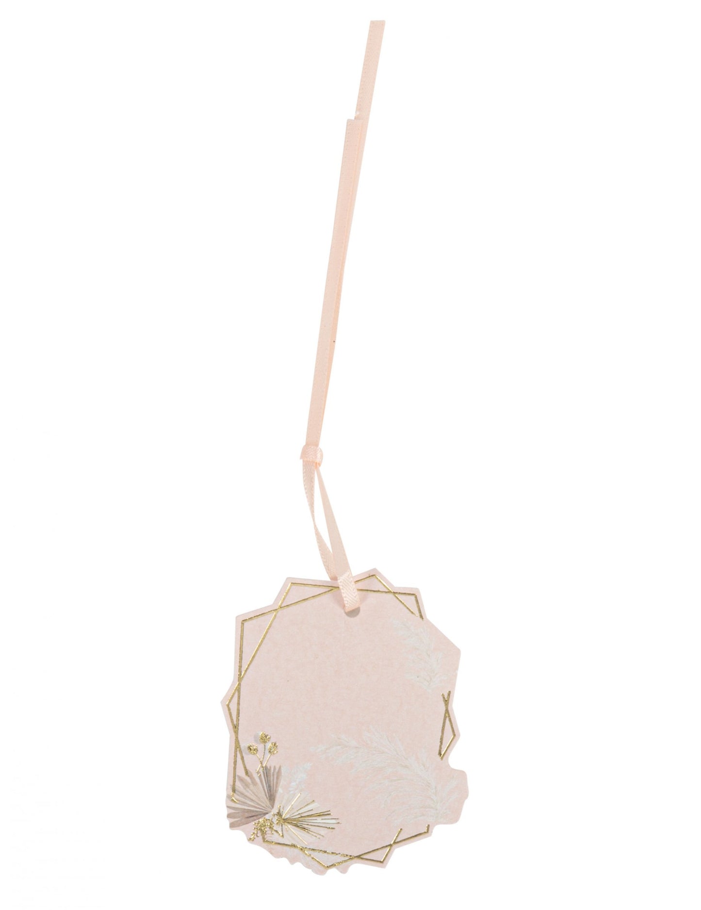 8 boemskih rdečih in zlatih etiket 6 cm s perjem in trakom