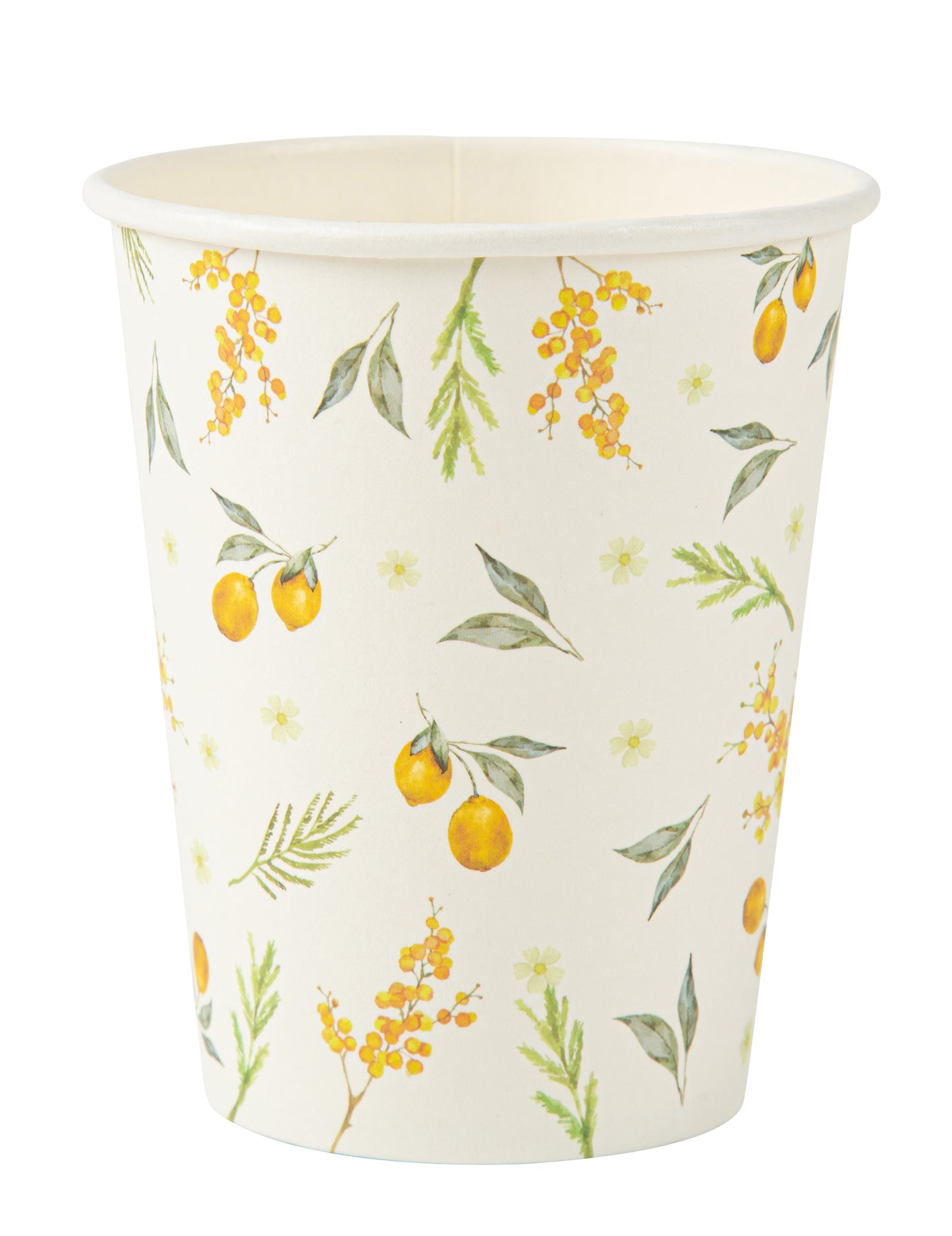 8 kartonskih kozarčkov v obliki limone z listi, 255 ml, za rojstni dan
