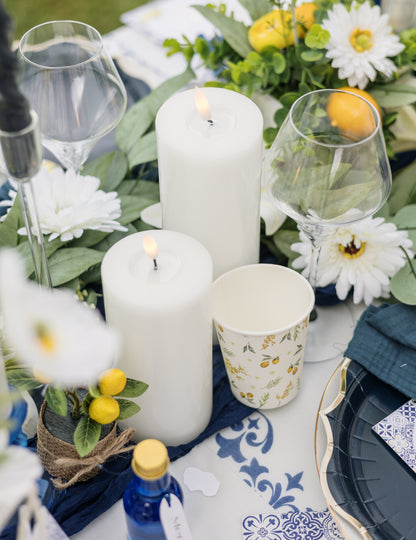 8 kartonskih kozarčkov v obliki limone z listi, 255 ml, za rojstni dan