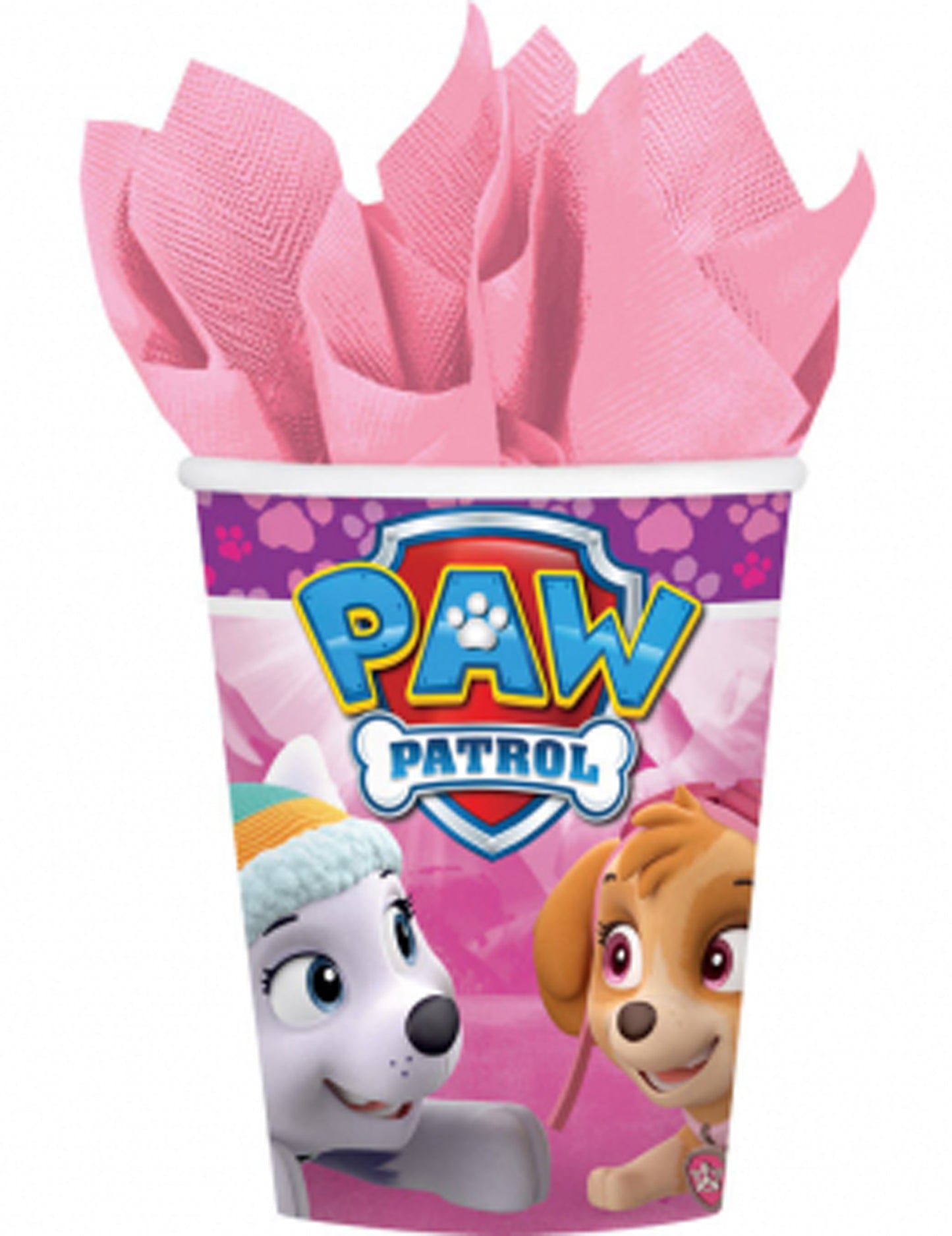 8 kartonskih skodelic 250 ml roza pat'patrol