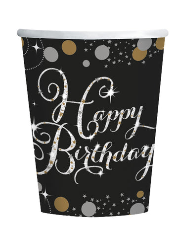 8 penečih papirnatih kozarčkov za rojstni dan, 250 ml