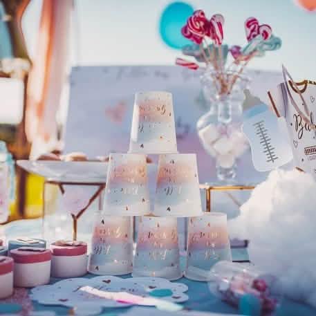 Kartonski kozarčki piramida za dekle ali dečka za baby shower