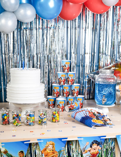 8 papirnatih kozarčkov Justice League™ 210 ml