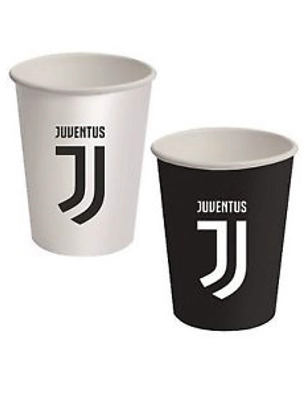 Papirnati kozarci juventus za zabavo črno-beli