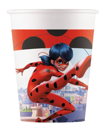 8 kartonskih skodelic Miraculus Ladybug 200 ml