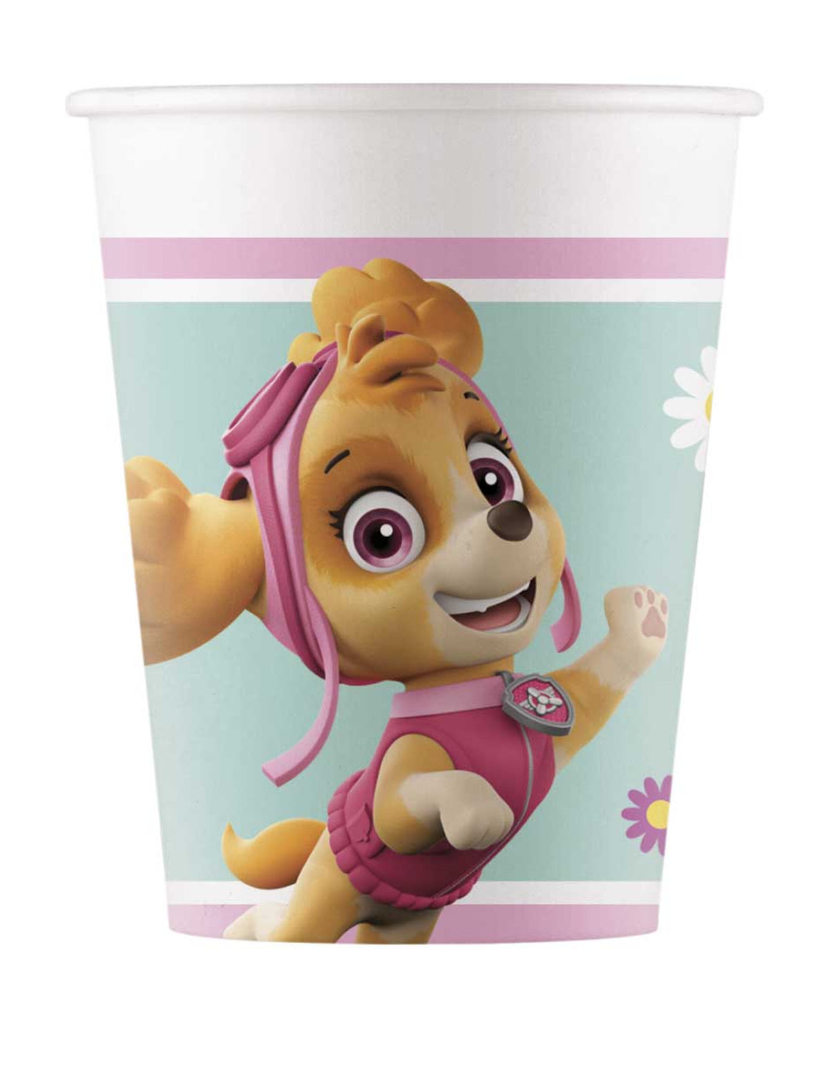 Gobelets en carton Pat' Patrouille Stella et Everest pour enfant rose et bleu