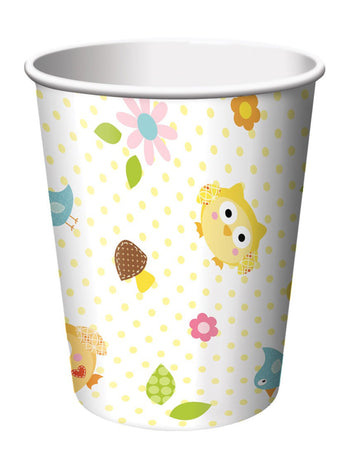 8 kartonskih kozarcev s sovicami 266 ml za rojstni dan 