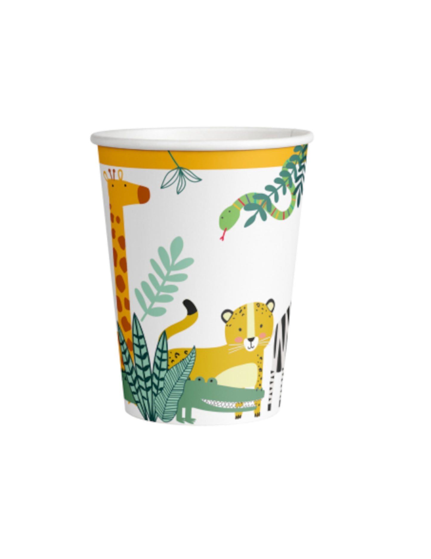 8 Papirnati lončki Get Wild Safari 250 ml z živalmi iz džungle