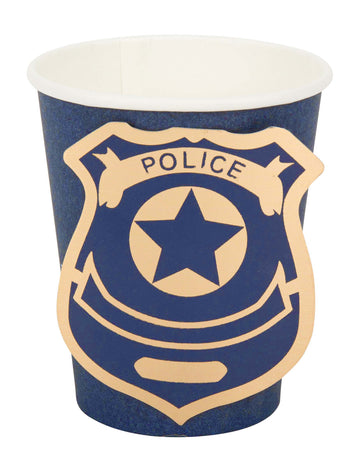 8 kartonskih skodelic mornarice in zlata policija 255 ml