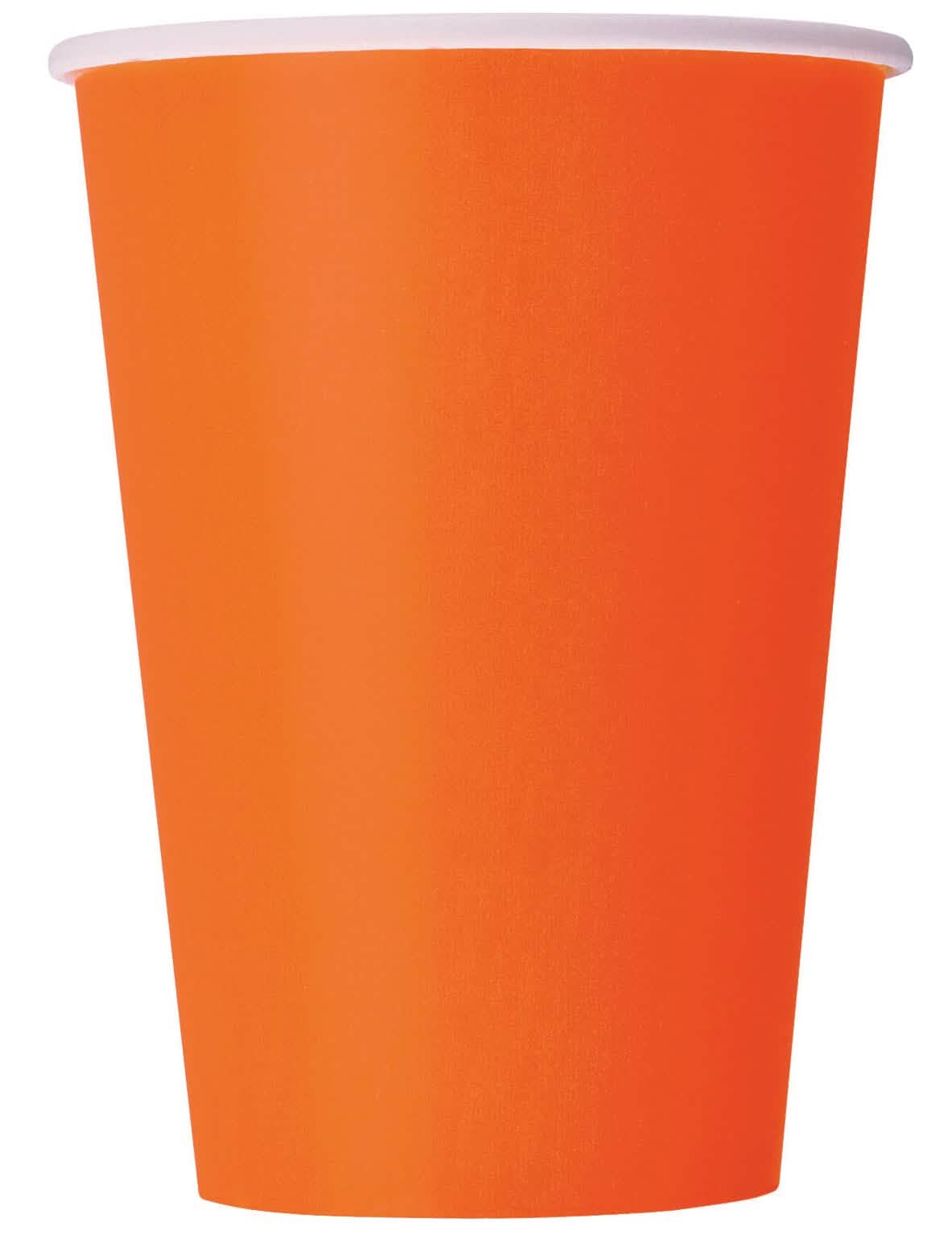 Oranžni kartonski kozarčki za zabavo 210 ml