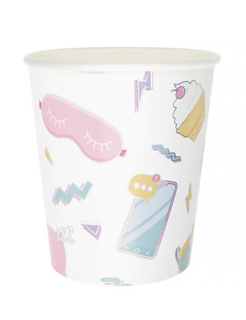 8 skodelic za pižama zabavo, 200 ml, z dekliškimi vzorci