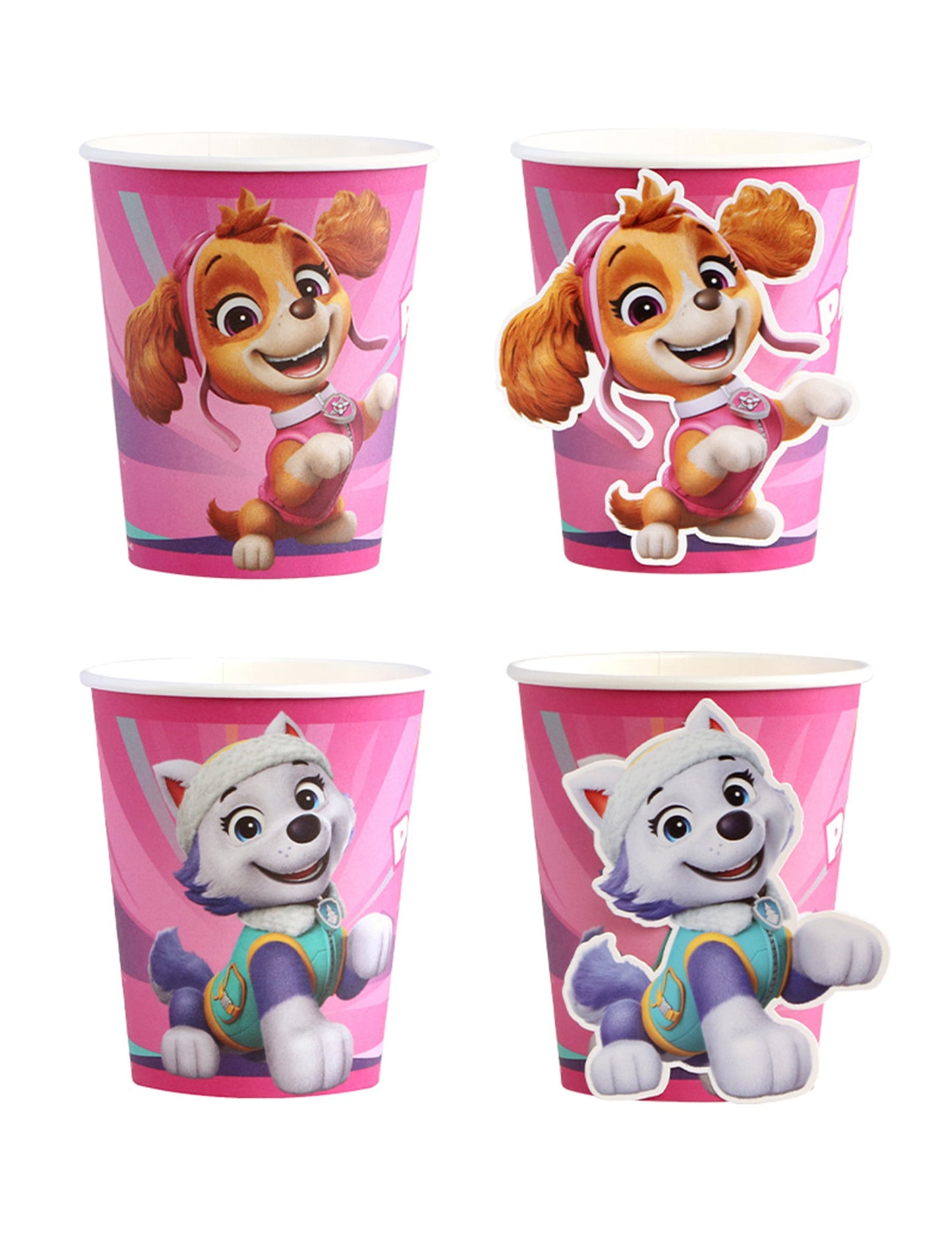 Gobelets Pat'Patrouille pour enfant roses avec Stella et Everest