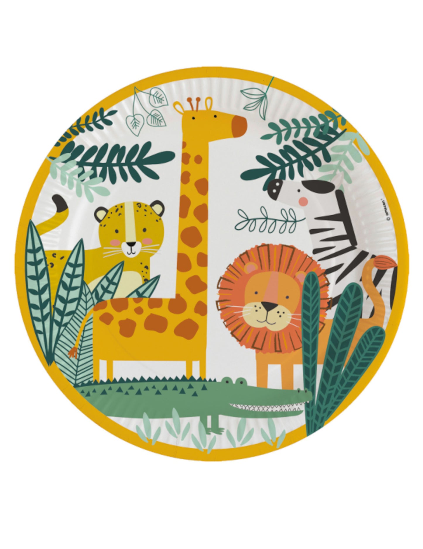 8 papirnatih krožnikov za divji safari 23 cm, živali iz džungle