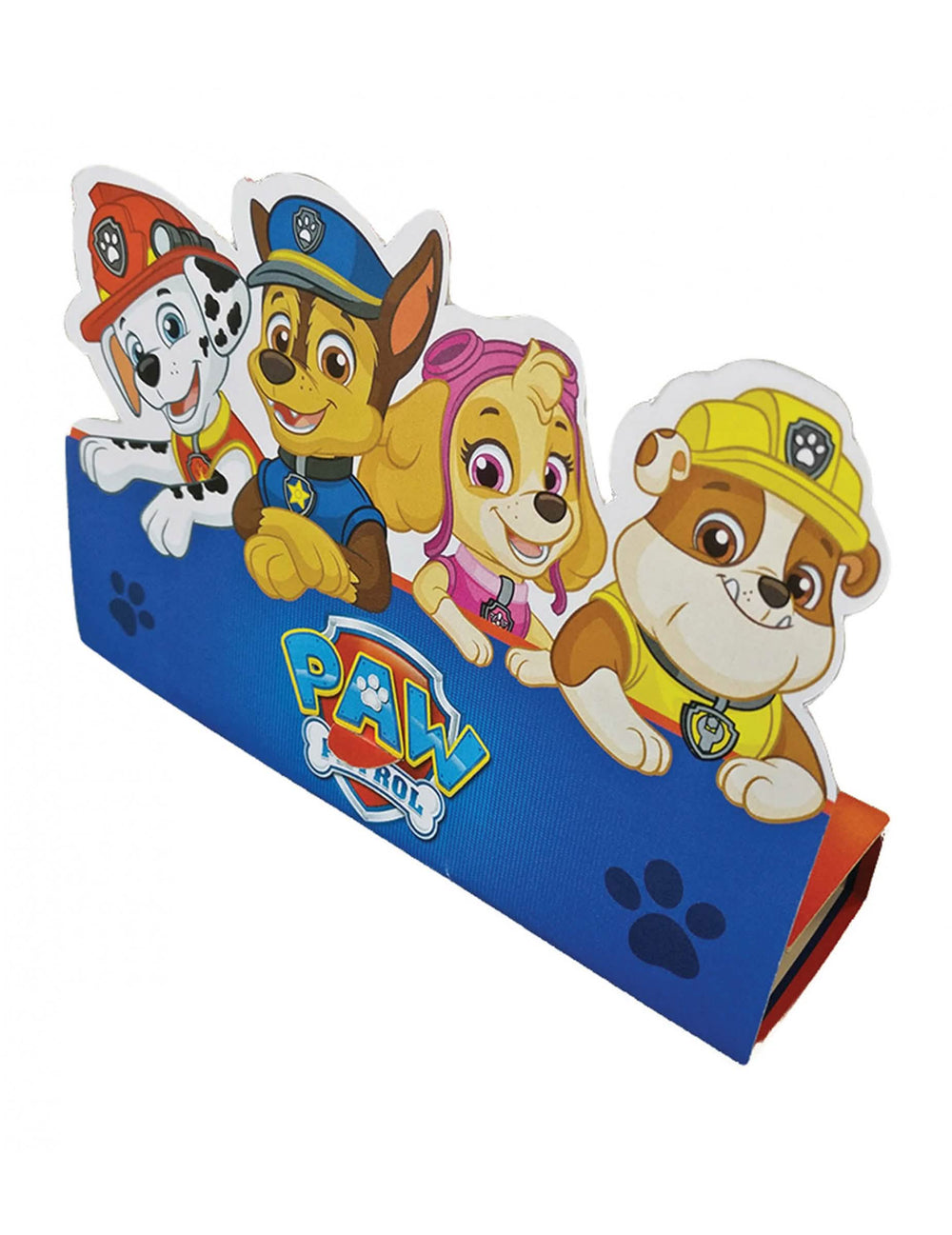 Povabila in kuverte Paw Patrol za otrok v modri barvi z Marcusom, Chaseom, Stello in Rubenom