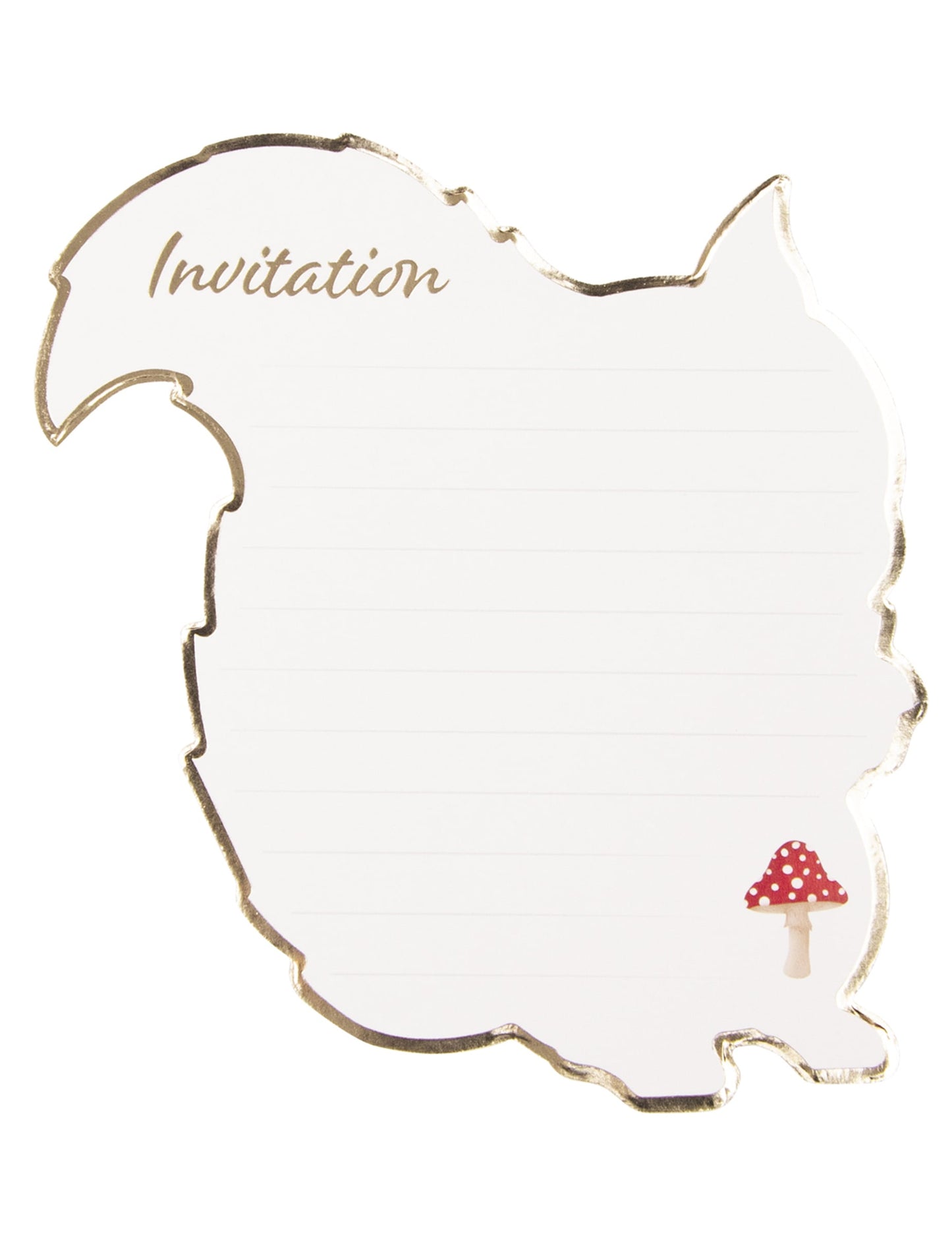 Vue de l'intérieur avec lignes d'écriture des invitations woodland écureuil