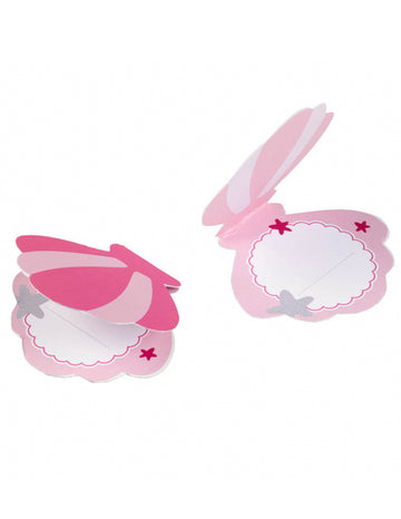 8 rožnatih papirnatih kartic z morsko deklico in školjkami