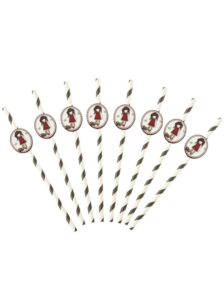 Pailles en carton Ruby Santoro pour enfant rayées noir et blanc