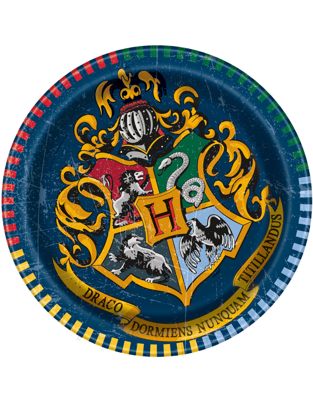 Assiettes en carton Harry Potter bleues avec blason Poudlard