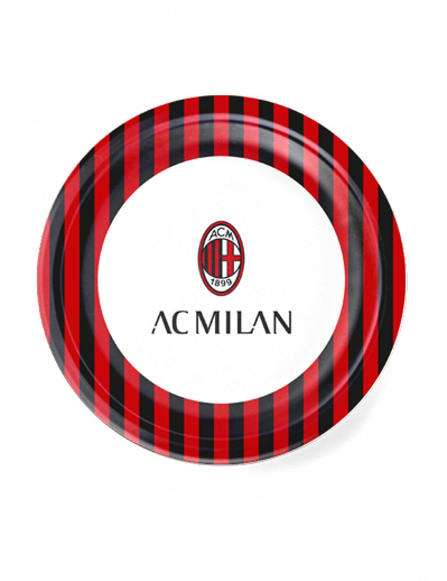 Assiettes en carton AC Milan pour anniversaire rouge et noir à rayures