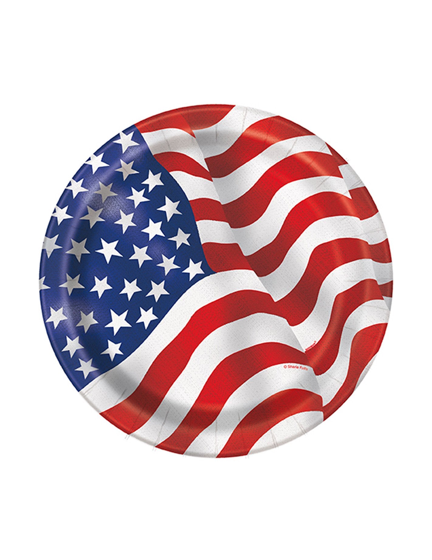 8 majhnih kartonskih krožnikov z zastavo ZDA 17 cm 