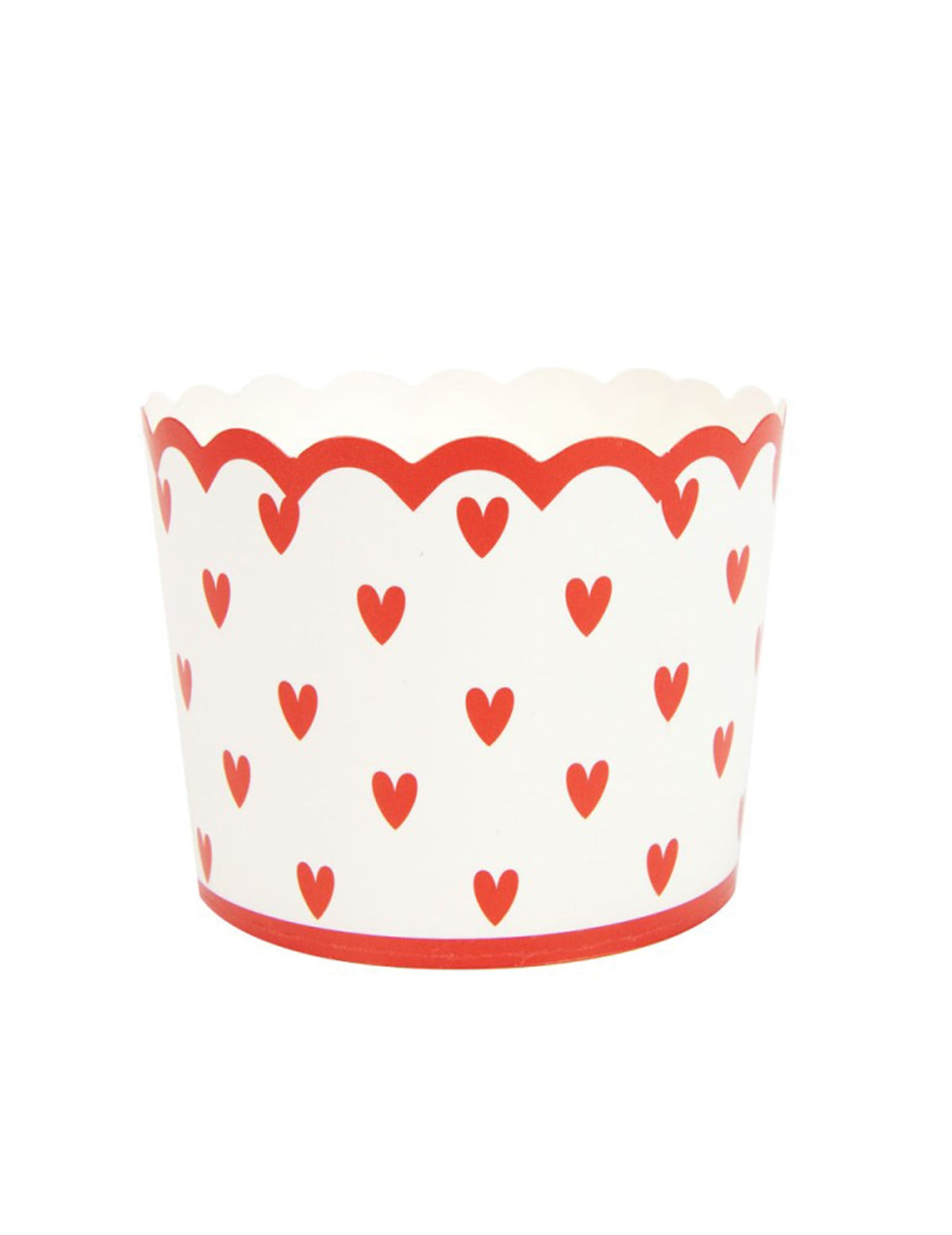 Petits pots en carton petits cœurs blanc et rouge
