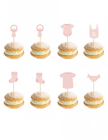 8 roza lesenih trzalic 10 cm za otroško zabavo