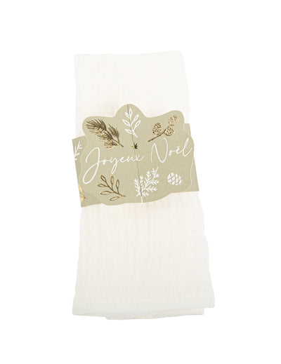 Ronds de serviette Noël botanique pour fête vert de gris Joyeux Noël