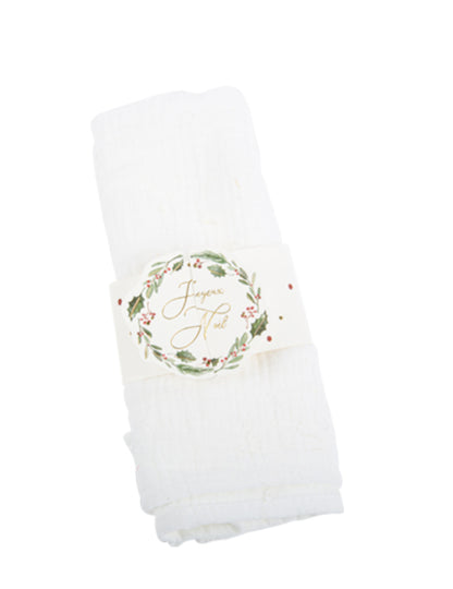 Ronds de serviettes joyeux Noël tradi chic pour table rouge et or