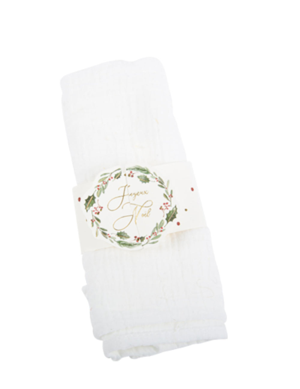 Ronds de serviettes joyeux Noël tradi chic pour table rouge et or