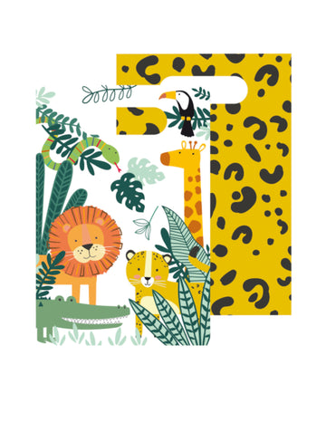 8 darilnih vrečk Get Wild safari 23 x 16 cm tema džungle