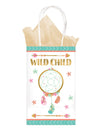 Sac de fête en papier boho attrape-rêve pour enfant blanc avec détails dorés