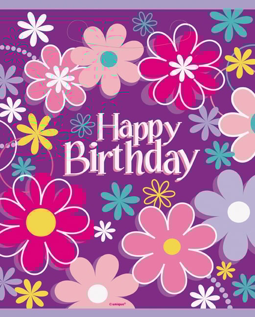 8 rojstnodnevnih vrečk s cvetlicami 18 x 23 cm za darila 