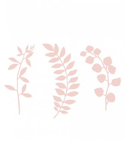 Décorations de table feuilles pour fête roses poudré en papier