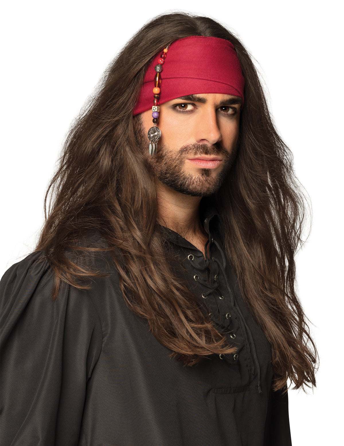 Vue de trois-quarts de l'accessoire cheveux de pirate