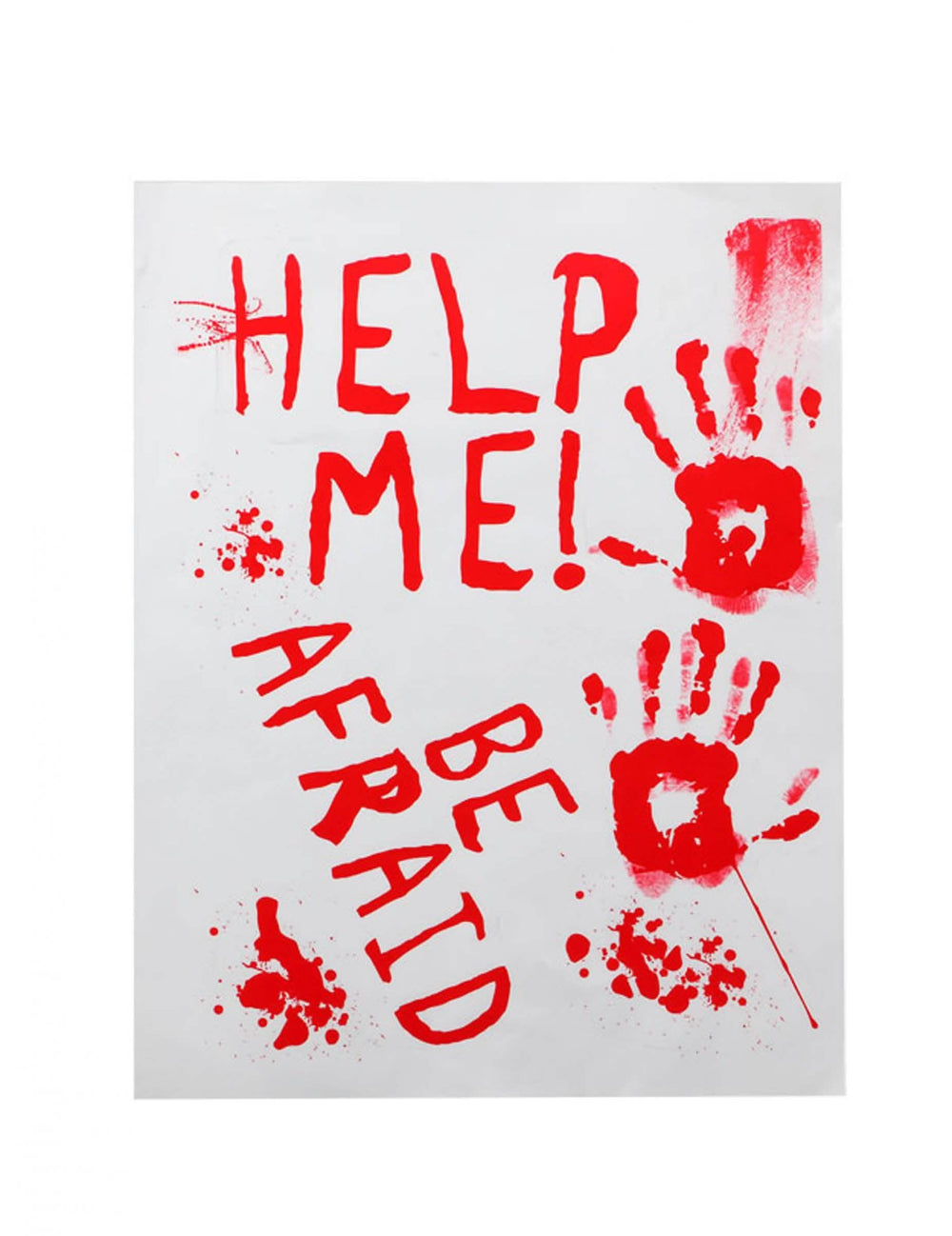 Krvav plakat help me za halloween bela in rdeča s sledmi rokavov
