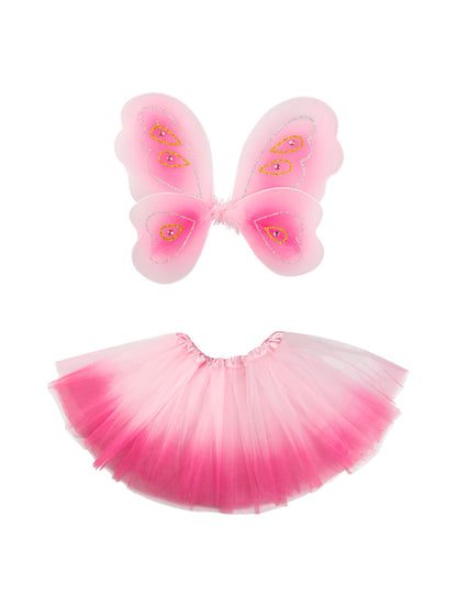 Krila in tutu roza pastelna meturna punca