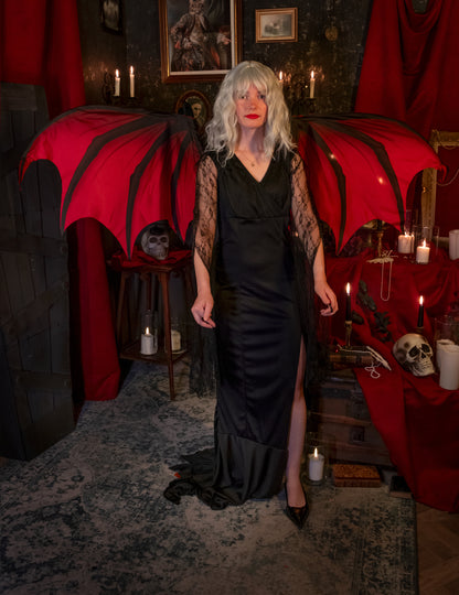 Velikanska odrasla rdeča in črna demonska krila