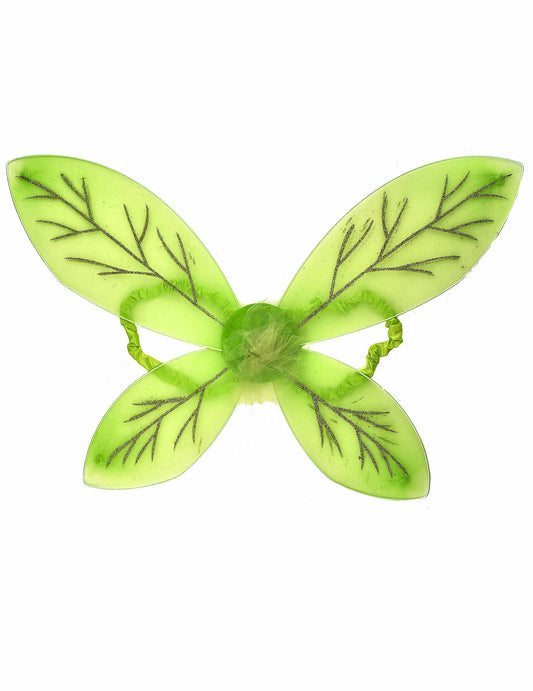 Ailes vertes pour enfant avec motifs de feuilles à paillettes