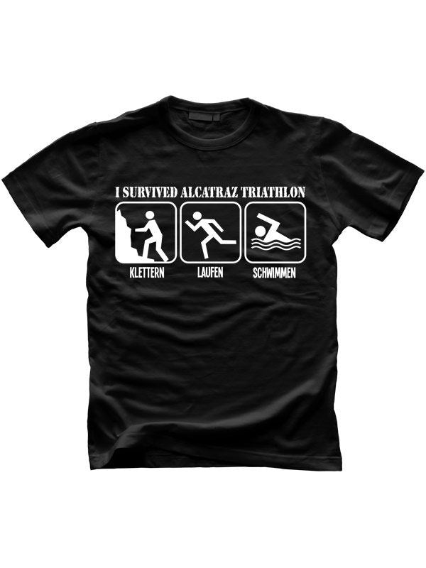 Triatlonska majica Alcatraz Prison Wear črno-bela 