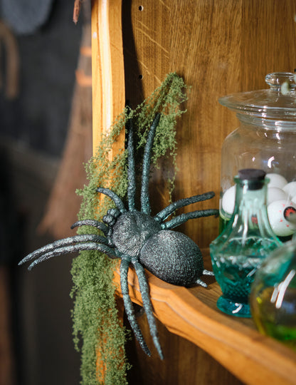 Iridescent Green Plastic Spider 23 cm